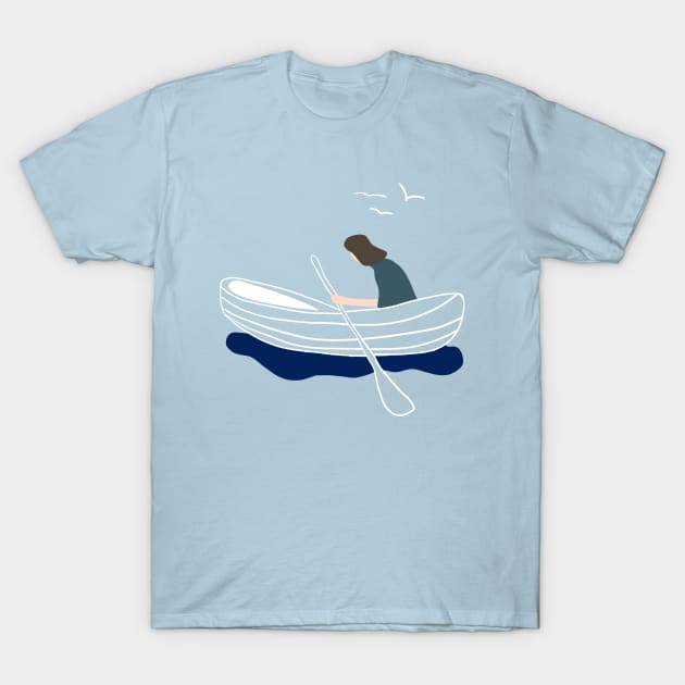 girl in a boat. T-Shirt by SharandinaArt